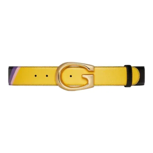 GUCCI Leather Belts Unisex Yellow