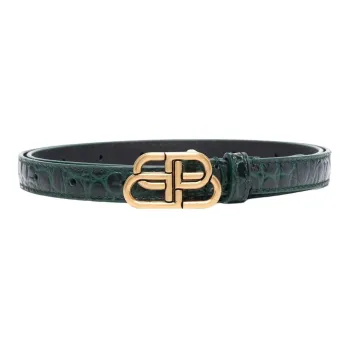 Balenciaga Fashion Crocodile Pattern Logo Smooth Buckle Women's Width: 1.5cm