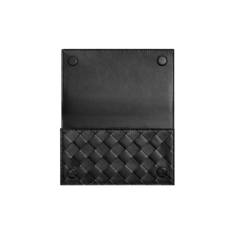 Bottega Veneta Cow Leather Storage Bags Eyeglass Pouches Men's Black-2