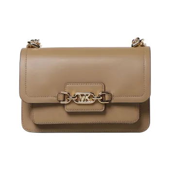 MICHAEL KORS Heather Cow Leather Shoulder Bag Crossbody Bag Large Size Women's Camel Brown