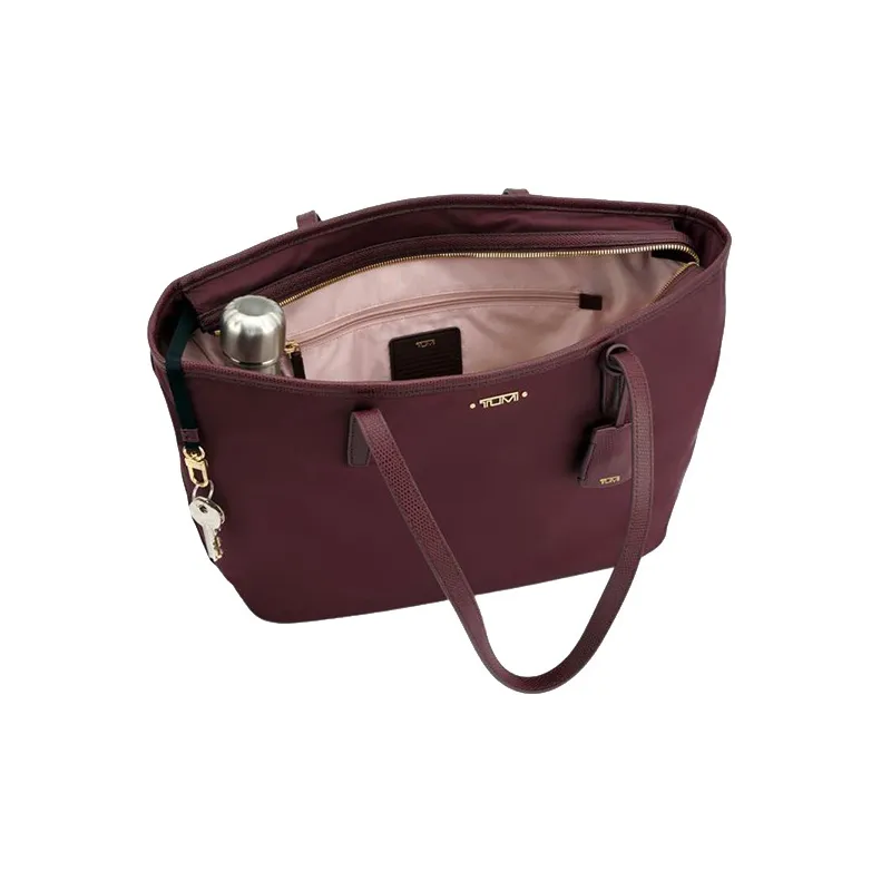 TUMI Voyageur Nylon Tote Bag Shopping Bag Shoulder Bag Handbag Small Size Women's Burgundy-3