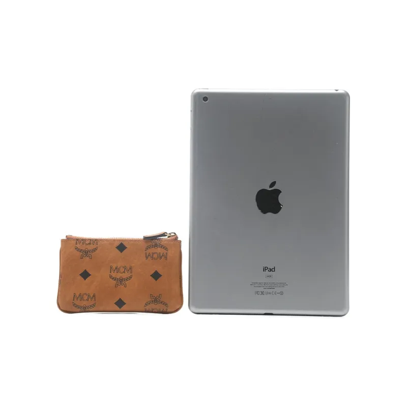 MCM Original Visetos Artificial Leather Key Pouch Coin Purse Trumpets Women's Brown-4