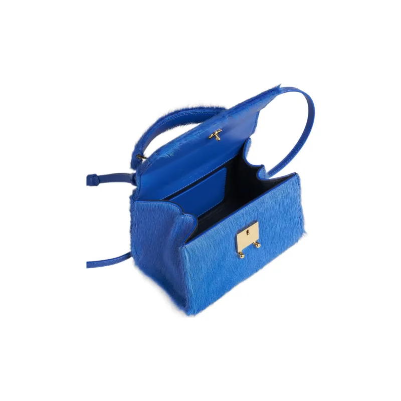 MARNI Calfskin Shoulder Bag Crossbody Bag Handbag Mini Women's Blue-3