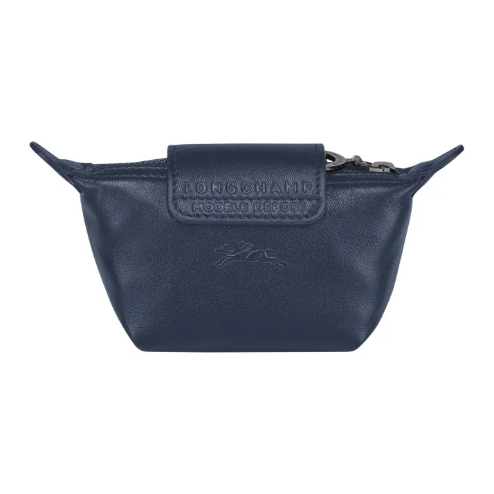 LONGCHAMP Le Pliage Cuir Sheepskin Dumpling Bag Coin Purse Women's Blue-1