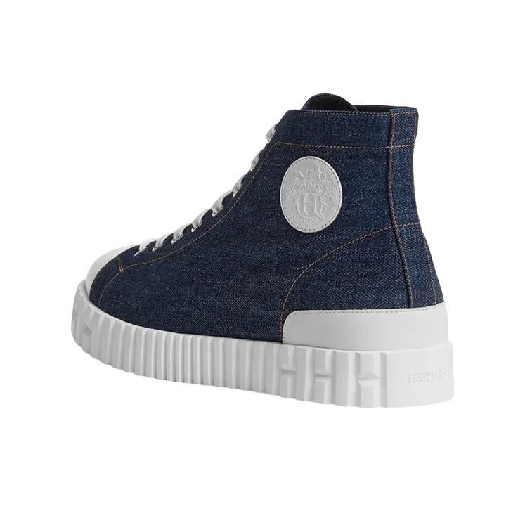 HERMES Climb Skateboard Shoes Men High Top Dark Blue-4