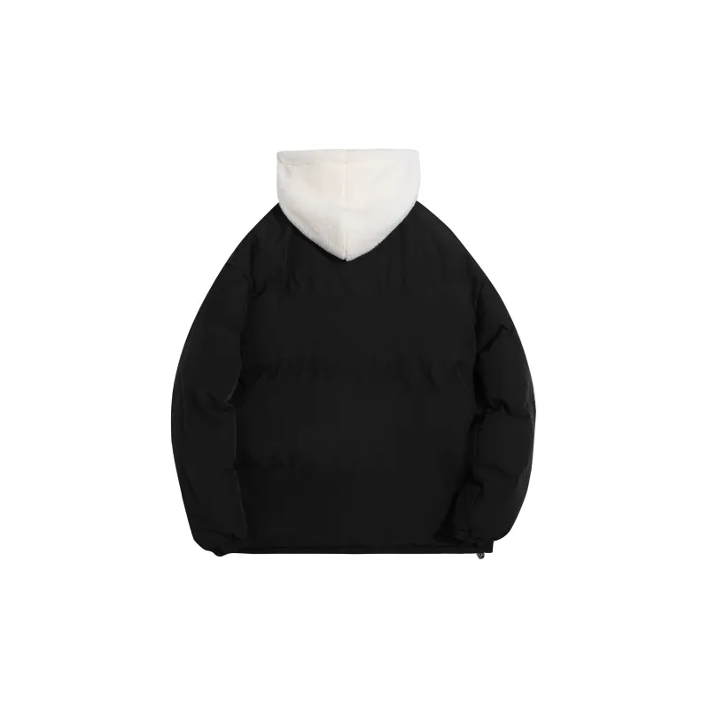 STNW Letter Hooded Loose Fit Thickened And Fleece Lined Puffer Jacket Unisex-1