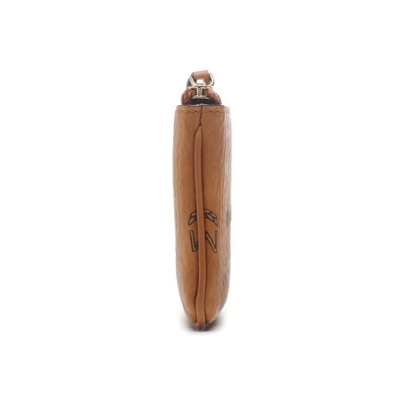 MCM Original Visetos Artificial Leather Key Pouch Coin Purse Trumpets Women's Brown-1