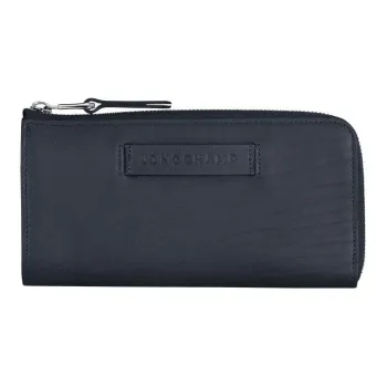 LONGCHAMP 3D Calfskin Wallet Women's Midnight Blue