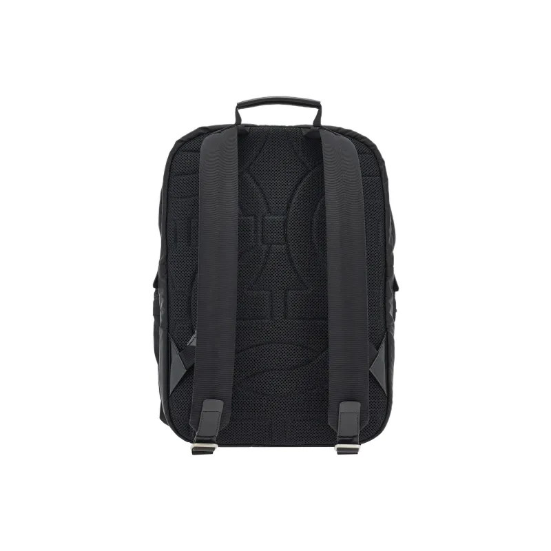 FERRAGAMO Nylon Textile With Cow Leather Inlay Backpack Men's Black-2