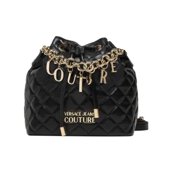 VERSACE JEANS COUTURE Polyester Bucket Bag, Shoulder Bag, Crossbody Bag Regular Women's Black