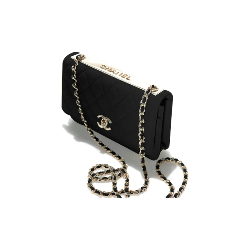 CHANEL Trendy CcWOC Sheepskin Wallet, Crossbody Bag, Shoulder Bag Women's Black-1