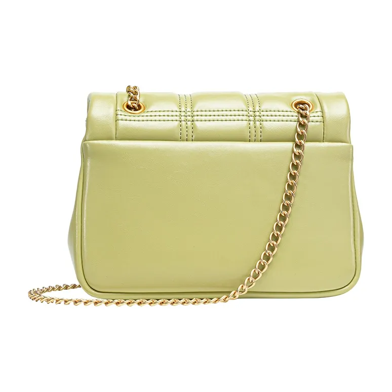 VANESSA HOGAN Vh Classic Series Chocolate Cow Leather Shoulder Bag, Small Square Bag Medium Size Women's Green-2