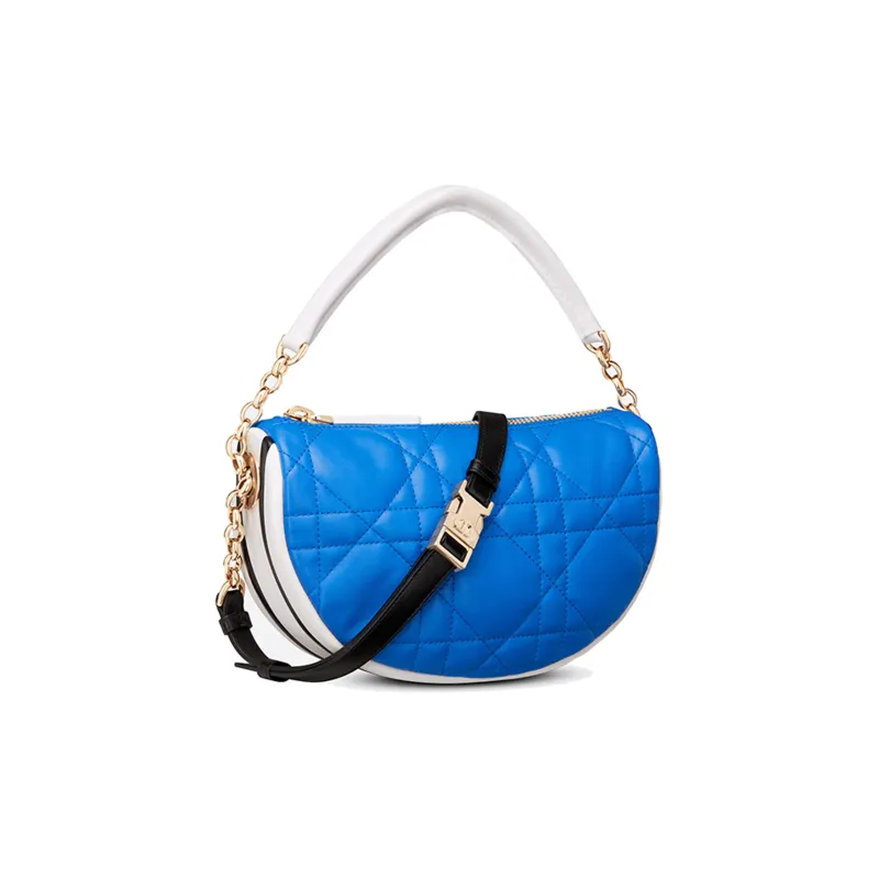 DIOR Vibe Sheepskin Shoulder Bag, Crossbody Bag, Handbag Small Size Women's Fluorescent Blue-1