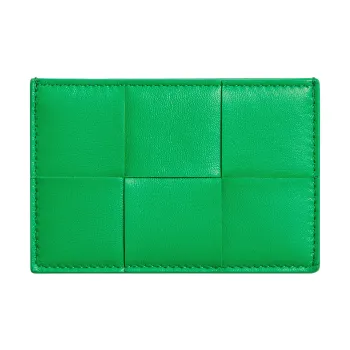 Bottega Veneta Sheepskin Card Holder Women's Parrot Green