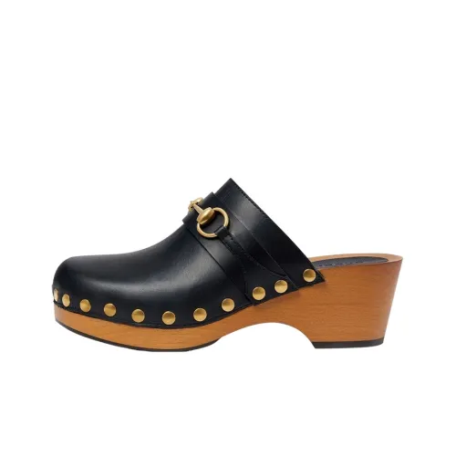 GUCCI Horsebit Wrap-toe Slippers Women's Black