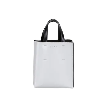 MARNI Calfskin Tote Bag, Shopping Bag, Crossbody Bag, Handbag Mini Women's White/Black