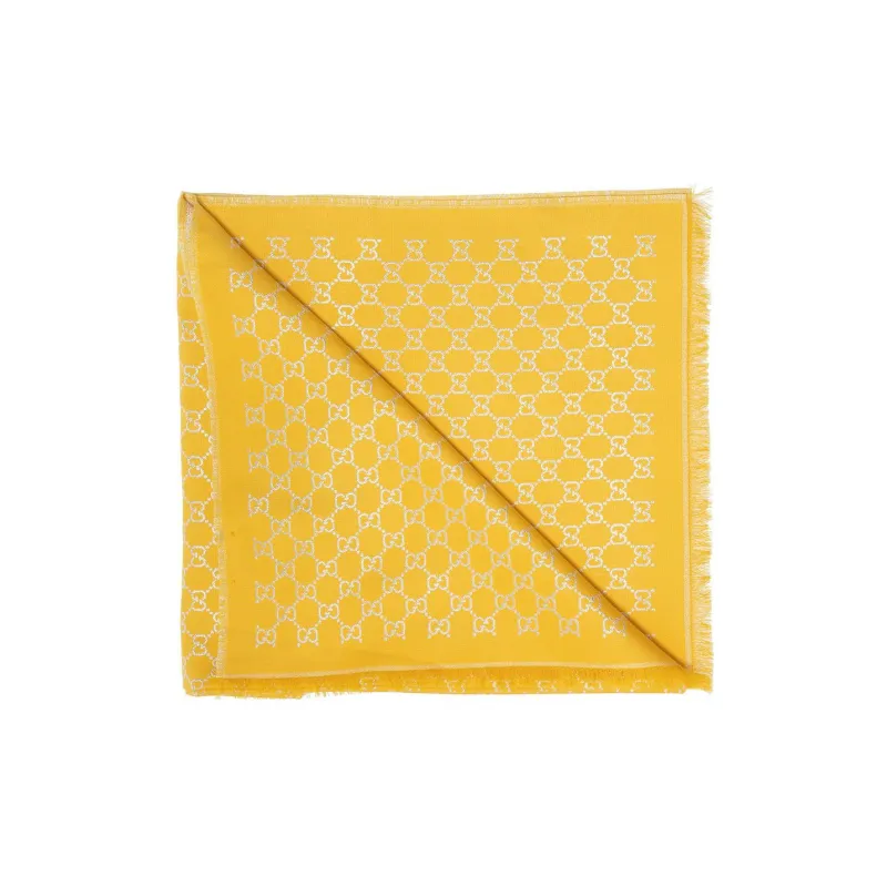 GUCCI Knit Scarf Women's Yellow/Silver-0