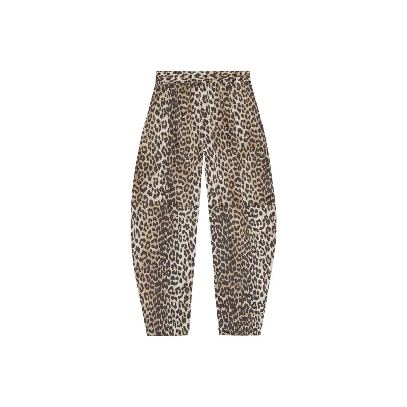 GANNI Leopard Print Denim Trousers-1