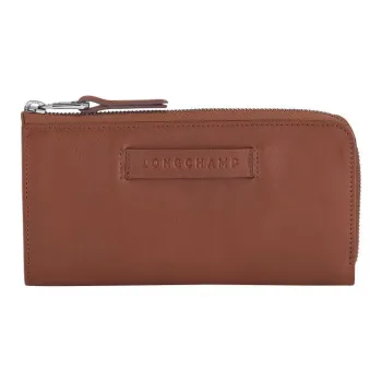 LONGCHAMP 3D Calfskin Wallet Women's Brown