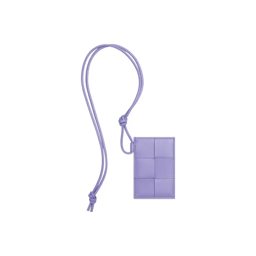 Bottega Veneta Lambskin With Cow Leather Business Card Holder Women's Purple