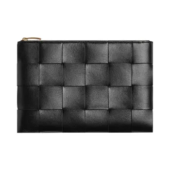 Bottega Veneta Intrecciato Zipped Clutch Bag