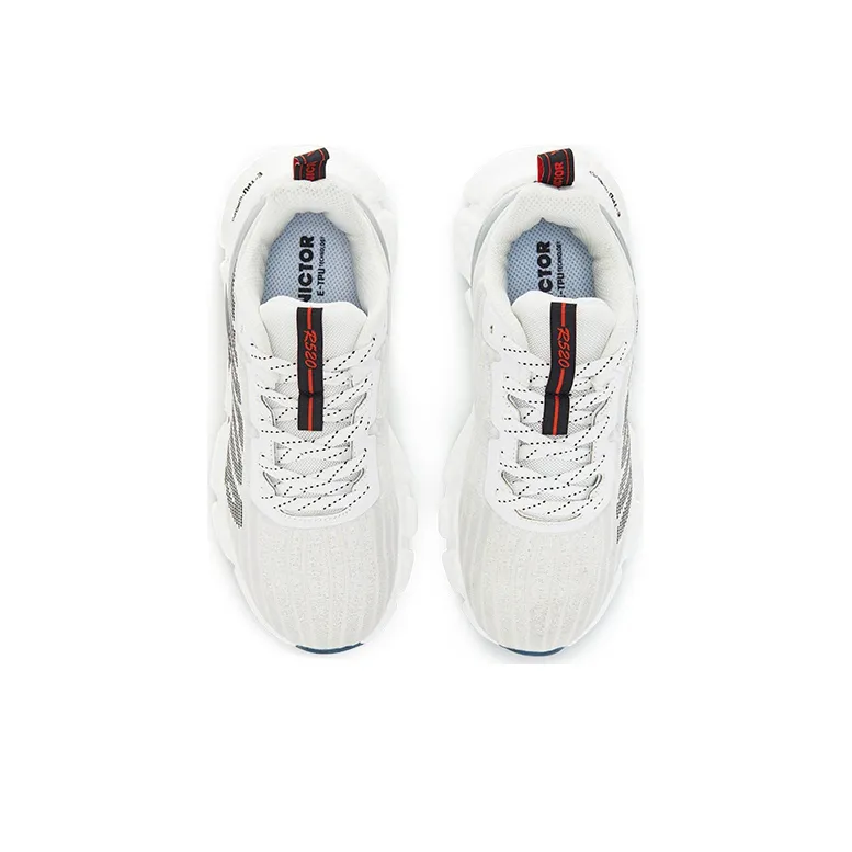 VICTOR Breathable Lightweight Low Top Running Shoes Unisex White-3
