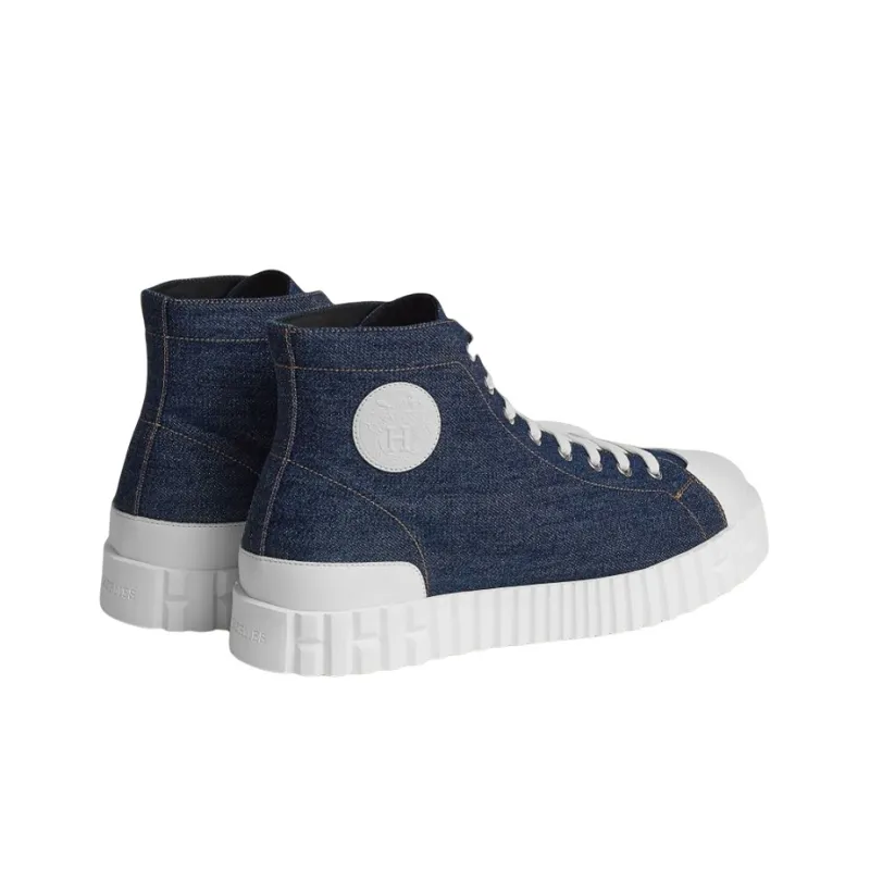 HERMES Climb Skateboard Shoes Men High Top Dark Blue-3