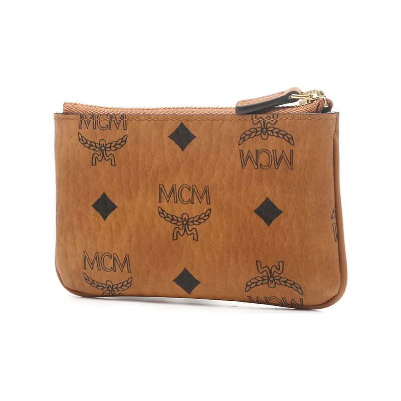 MCM Original Visetos Artificial Leather Key Pouch Coin Purse Trumpets Women's Brown-3