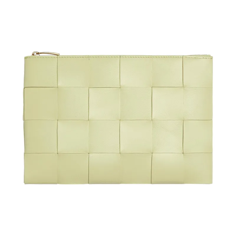 Bottega Veneta Pouch Small Intreccio Lemon Washed-0