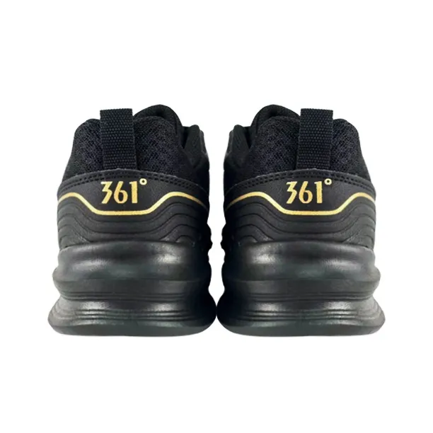 361° Lightweight And Breathable Low Top Running Shoes Men's Black Gold-3