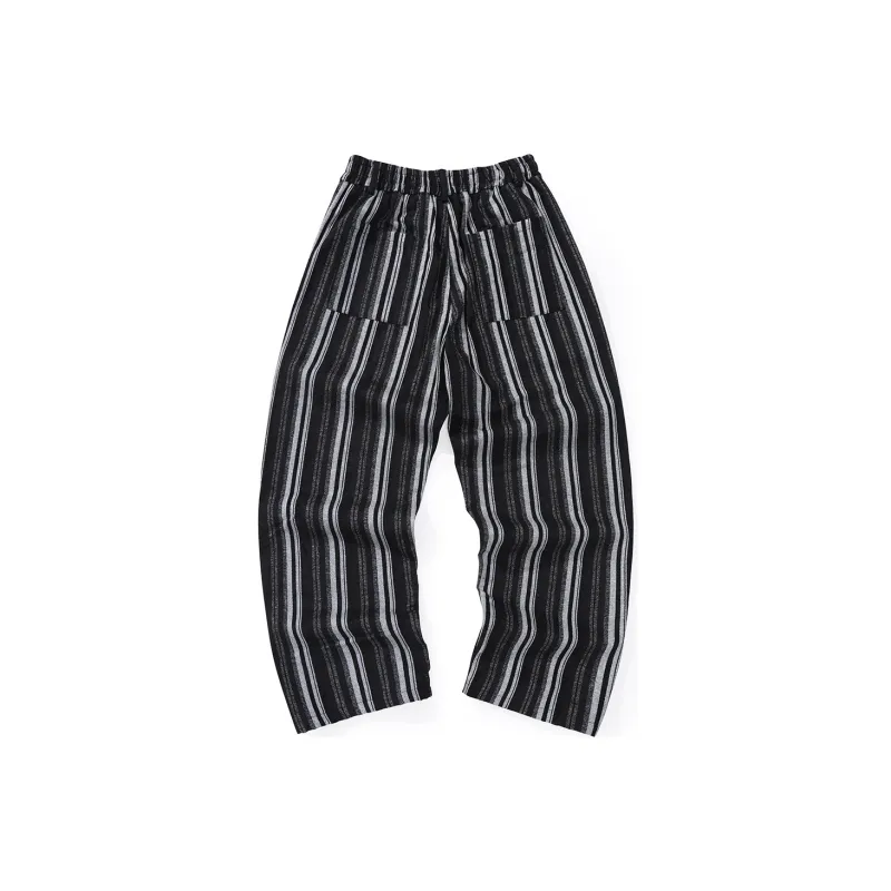 TVX Casual Pants Unisex Black Gray Stripes-1
