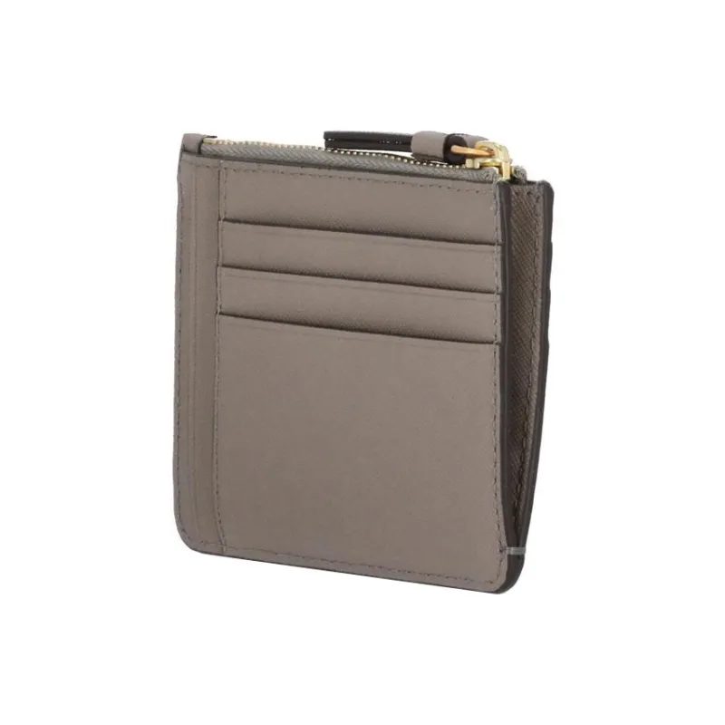 TORY BURCH Robinson Cow Leather Card Holder Women's Gray-2