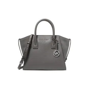 MICHAEL KORS Avril Pebbled Leather With Suede Shoulder Bag, Crossbody Bag, Handbag Small Size Women's Heather Gray