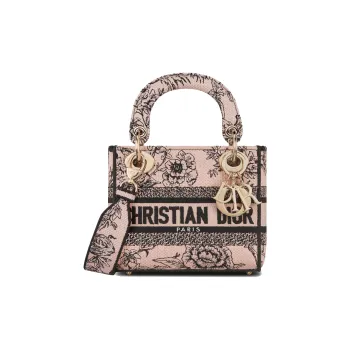 DIOR Lady D Lite Embroidery Daisie Bag Shoulder Bag Crossbody Bag Handbag Mini Women's Pink