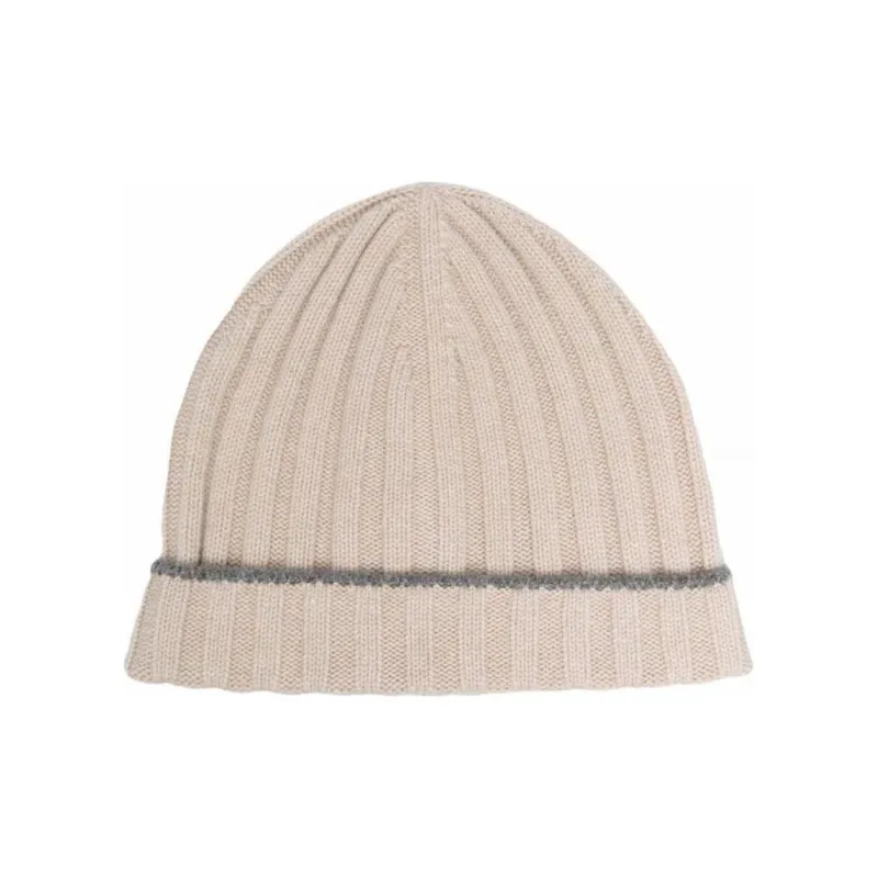 Brunello Cucinelli Turn-Up Brim Ribbed Beanie-0