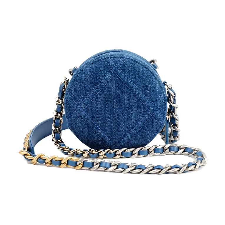 CHANEL 19Bag Denim Shoulder Bag, Crossbody Bag Women's Blue-2