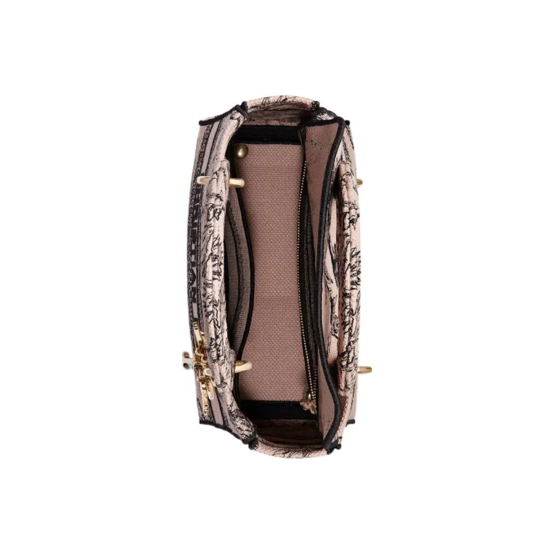 DIOR Lady D-Lite Embroidery Daisie Bag Shoulder Bag Crossbody Bag Handbag Medium Size Women's Pink-3