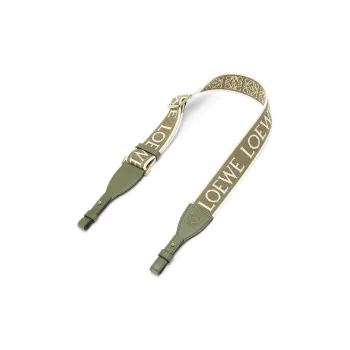 LOEWE Anagram Fabric Cow Leather Patchwork Bag Straps Women's Green/Avocado Green
