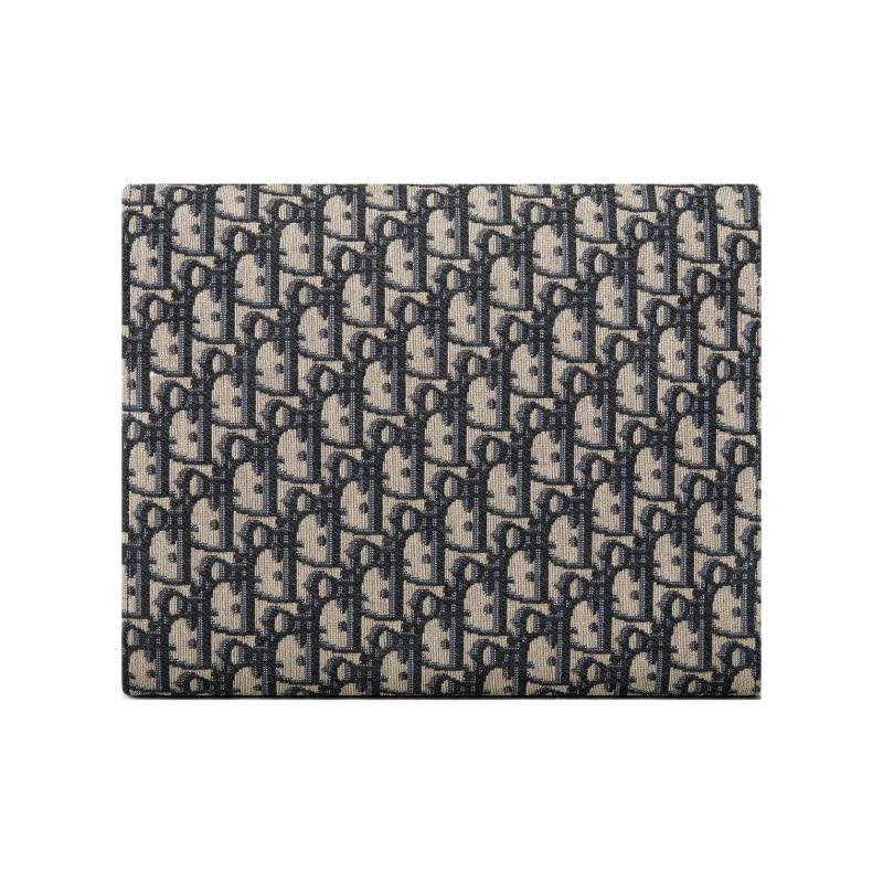 DIOR Jacquard With Canvas Saddle Bag Canvas Bag Clutch Women's Beige/Black-1