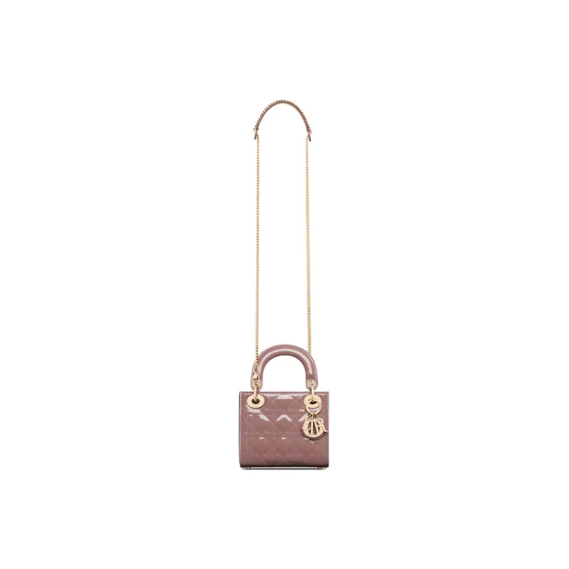 DIOR Lady Dior Patent Leather Calfskin Daisie Bag Shoulder Bag Crossbody Bag Handbag Mini Women's Pink Peony-3