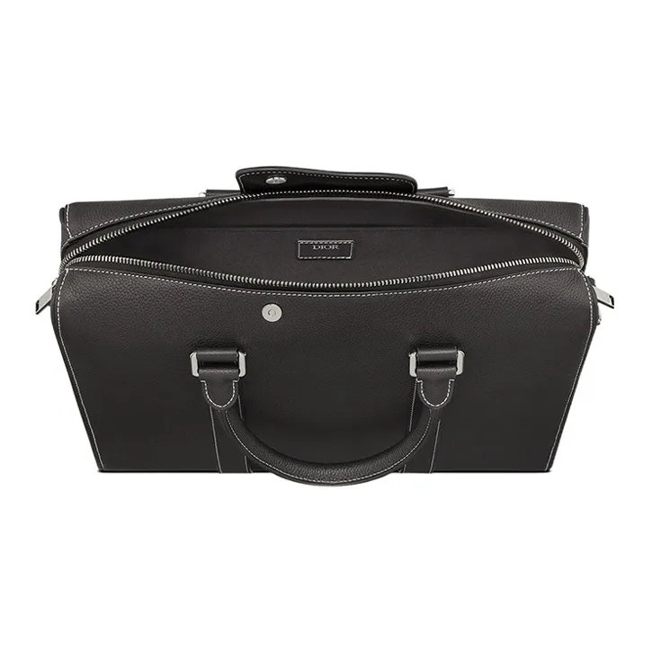 DIOR Lingot Grained Calfskin Handbag Shoulder Bag Crossbody Bag Briefcases Men's Black-4