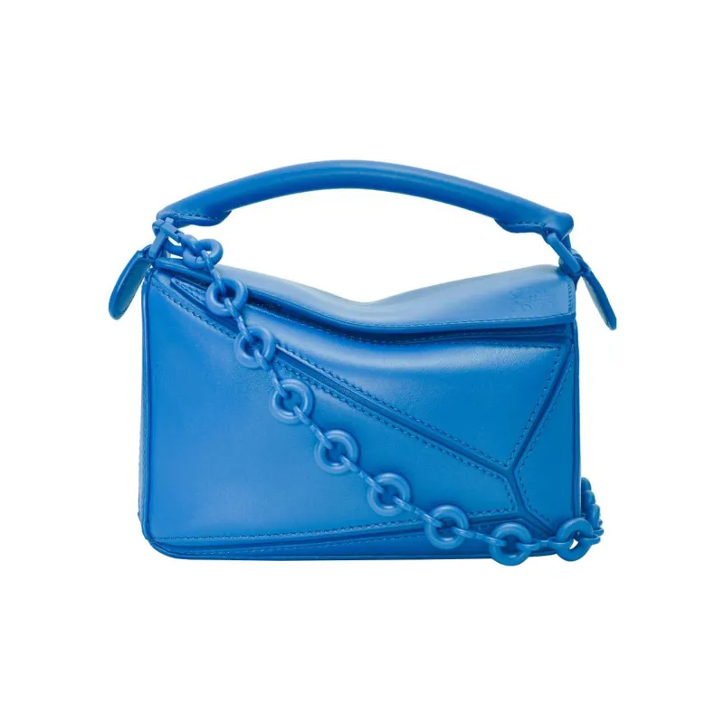 LOEWE Painted Brass Chain Strap Bag Women's Indigo-2