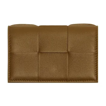 Bottega Veneta Sheepskin With Cow Leather Card Holder Women's Acorn