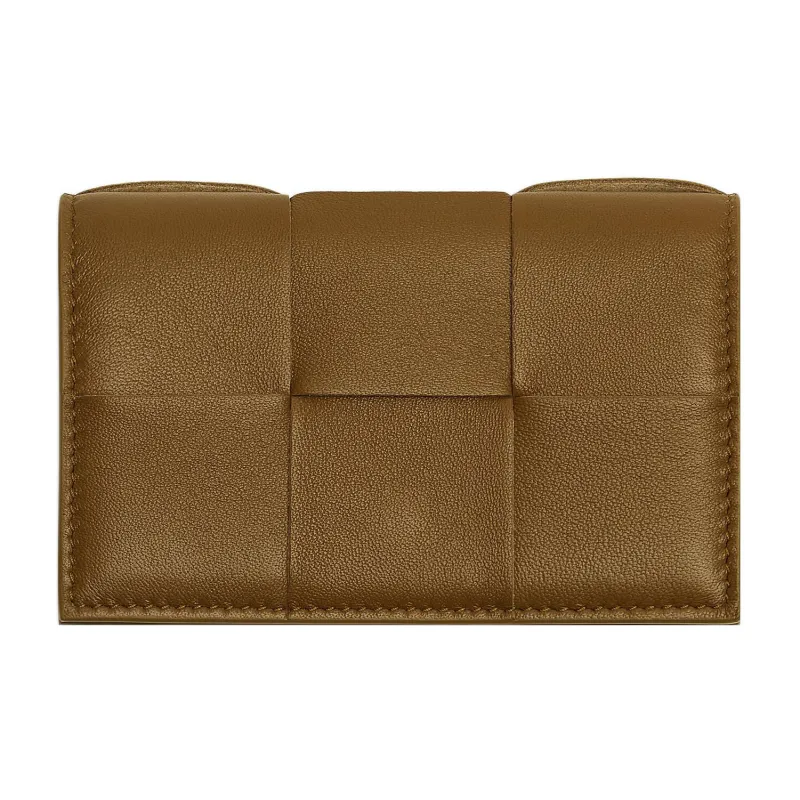 Bottega Veneta Sheepskin With Cow Leather Card Holder Women's Acorn-0