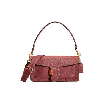 COACH Tabby Pebbled Leather Small Square Bag Portable Crossbody Bag Shoulder Bag Medium Size Women's Burgundy