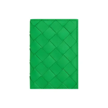 Bottega Veneta Cow Leather Card Holder Wallet Men's Parrot Green