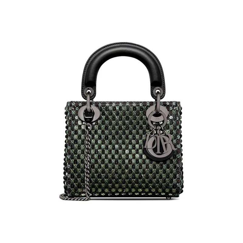 DIOR Lady Dior Calfskin Daisie Bag Shoulder Bag Crossbody Bag Handbag Mini Women's Green-0