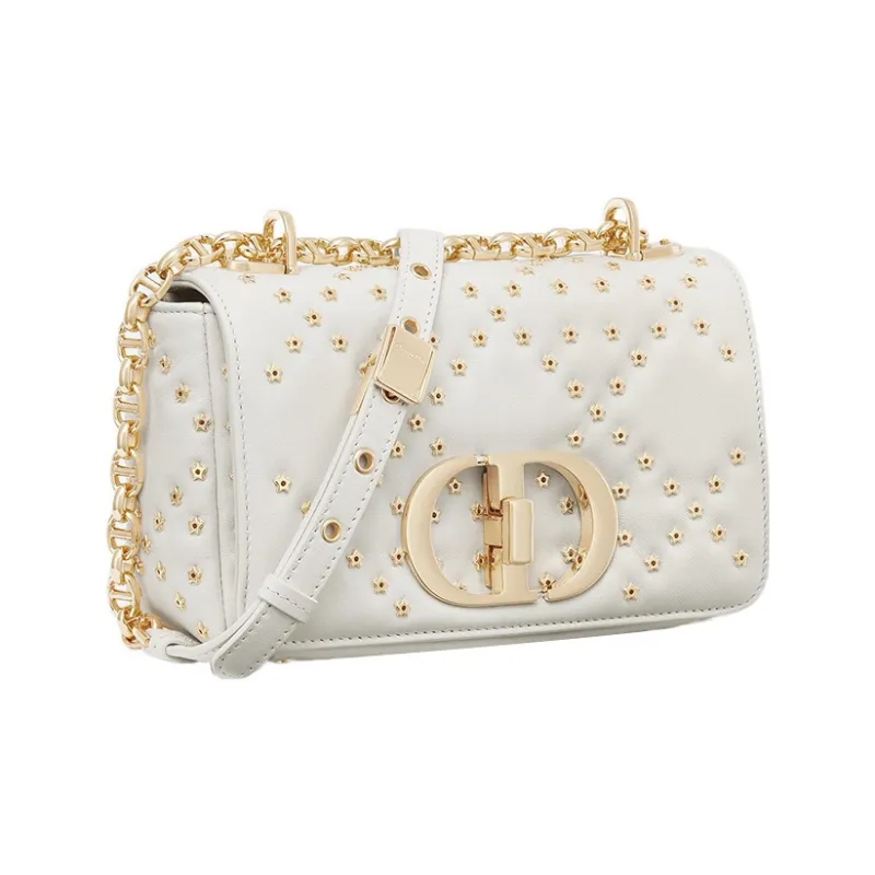DIOR Caro Lambskin Clutches Shoulder Bag Crossbody Bag Small Size Women's Milk White-2