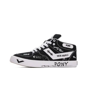PONY Atop Low Top Skateboard Shoes Unisex Black