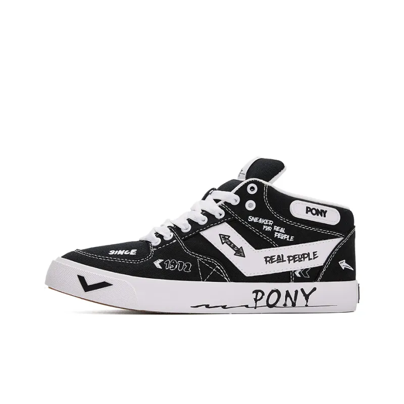 PONY Atop Low Top Skateboard Shoes Unisex Black-0